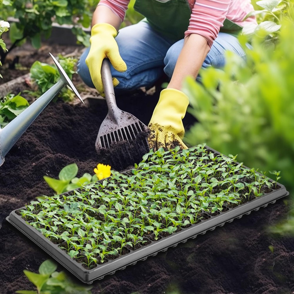 200 Cell Plug Tray, 10pcs-Pack Thick Durable Seed Starter Flats Vegetable Fru...