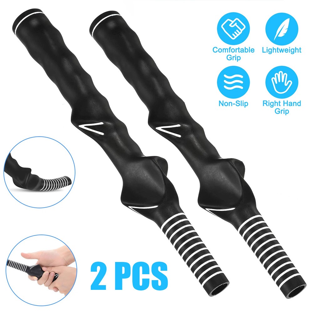 2PCS Right-Hand Golf Swing Training Grip Aid Standard Teaching Warm Up Trainer