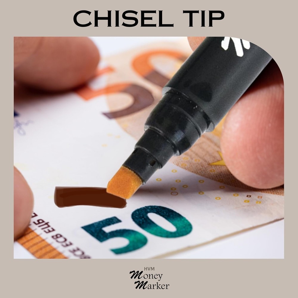 5 Count Chisel Tip Counterfeit Currency Detector Pens - Reliable & Easy