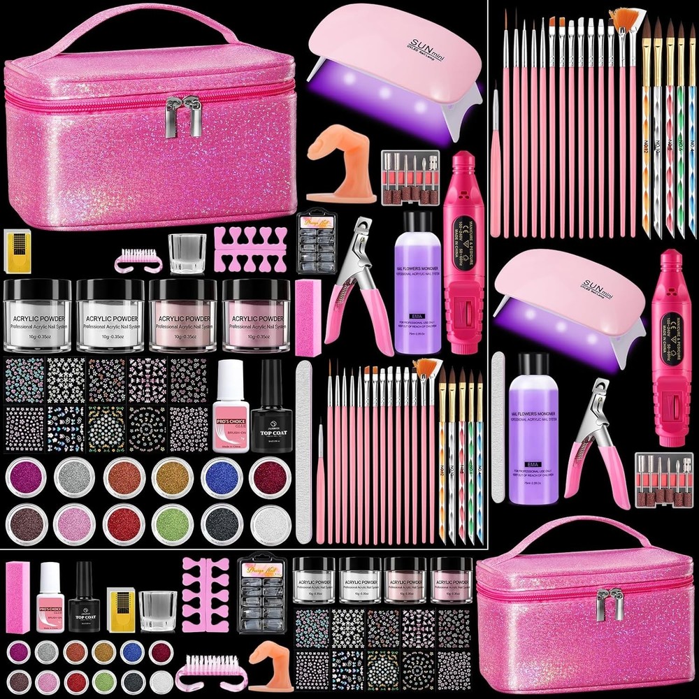 Nail Kit for Beginners with Everything: Professional Nails Kit Acrylic Set