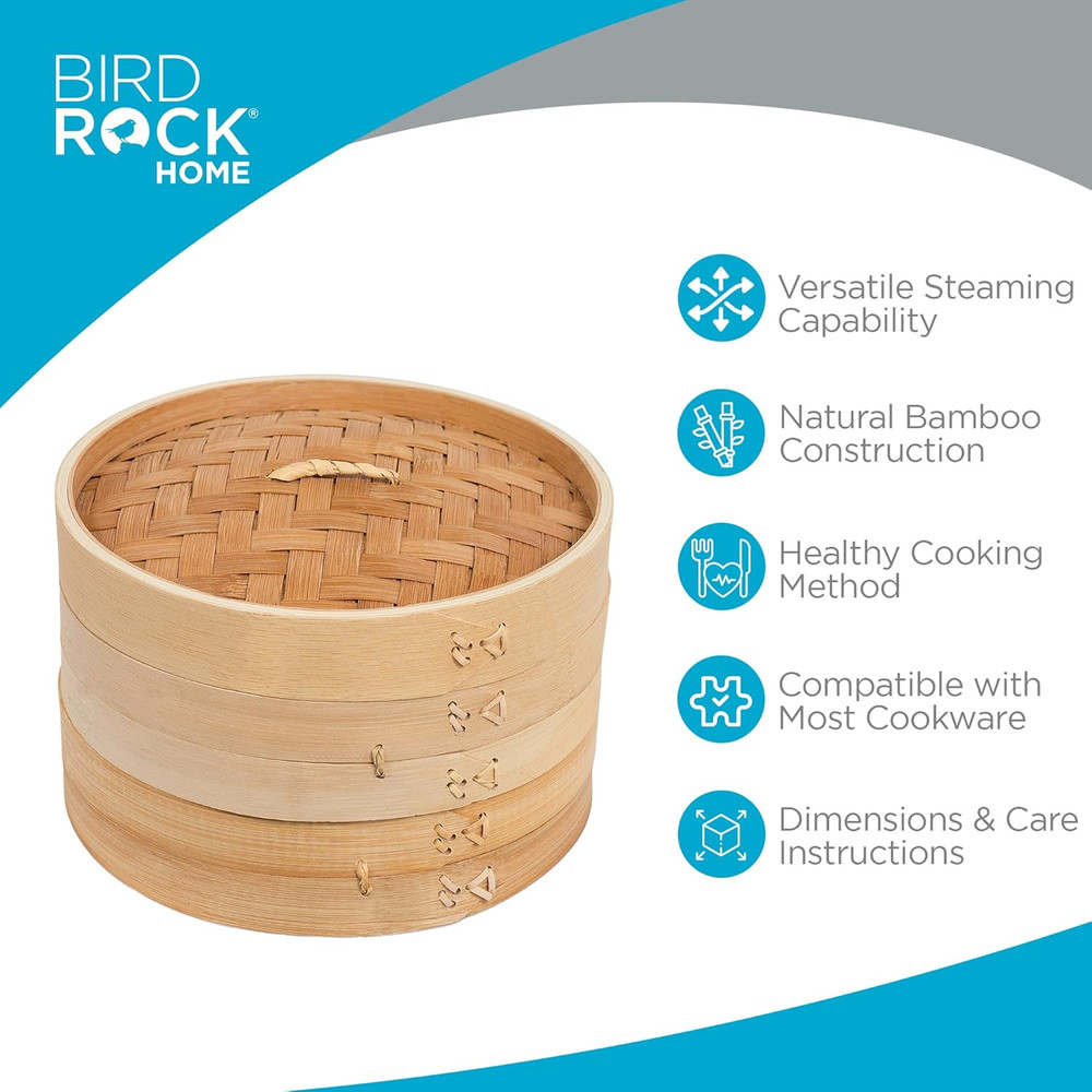 Bamboo Steamer (Classic Bamboo, 10" Diameter)