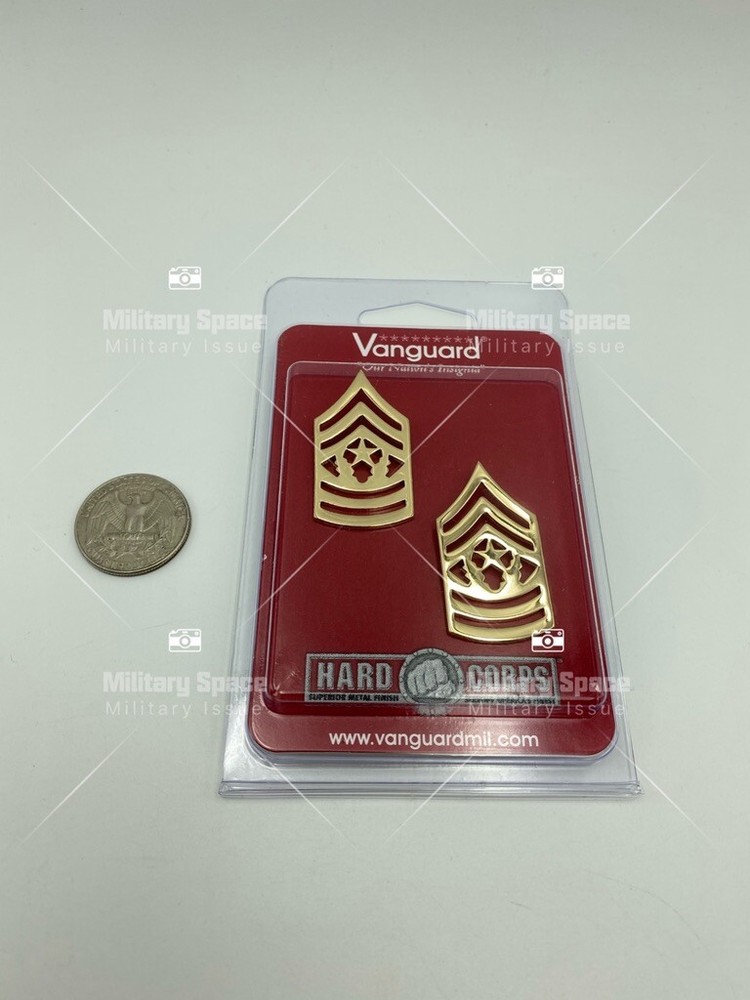 GENUINE U.S. ARMY CHEVRON: COMMAND SERGEANT MAJOR - 22K GOLD PLATED