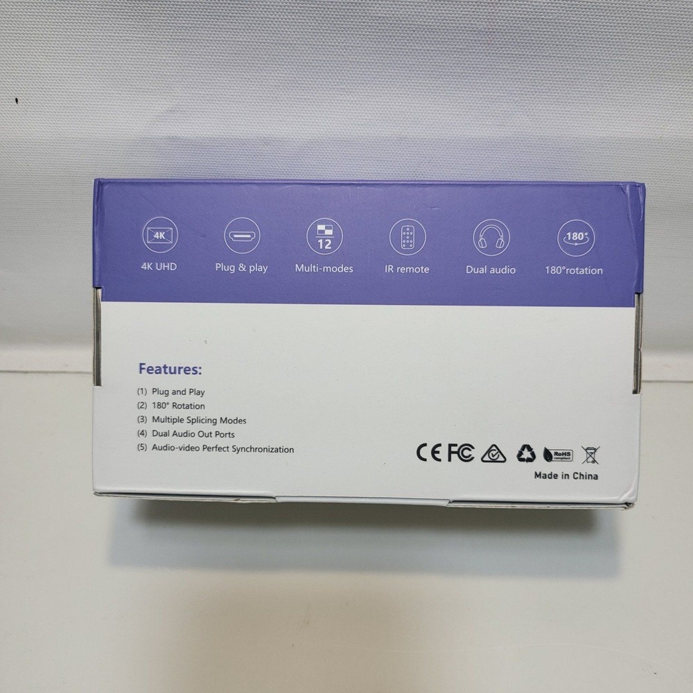 Video Wall Controller 2x2, HDMI 4K Input TV Wall Controller with 12 Modes