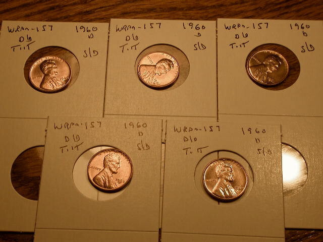 1960-D SD WRPM#157 D/D Tilted Ch/Gem BU/Uncirculated Red Lincoln Cent Error