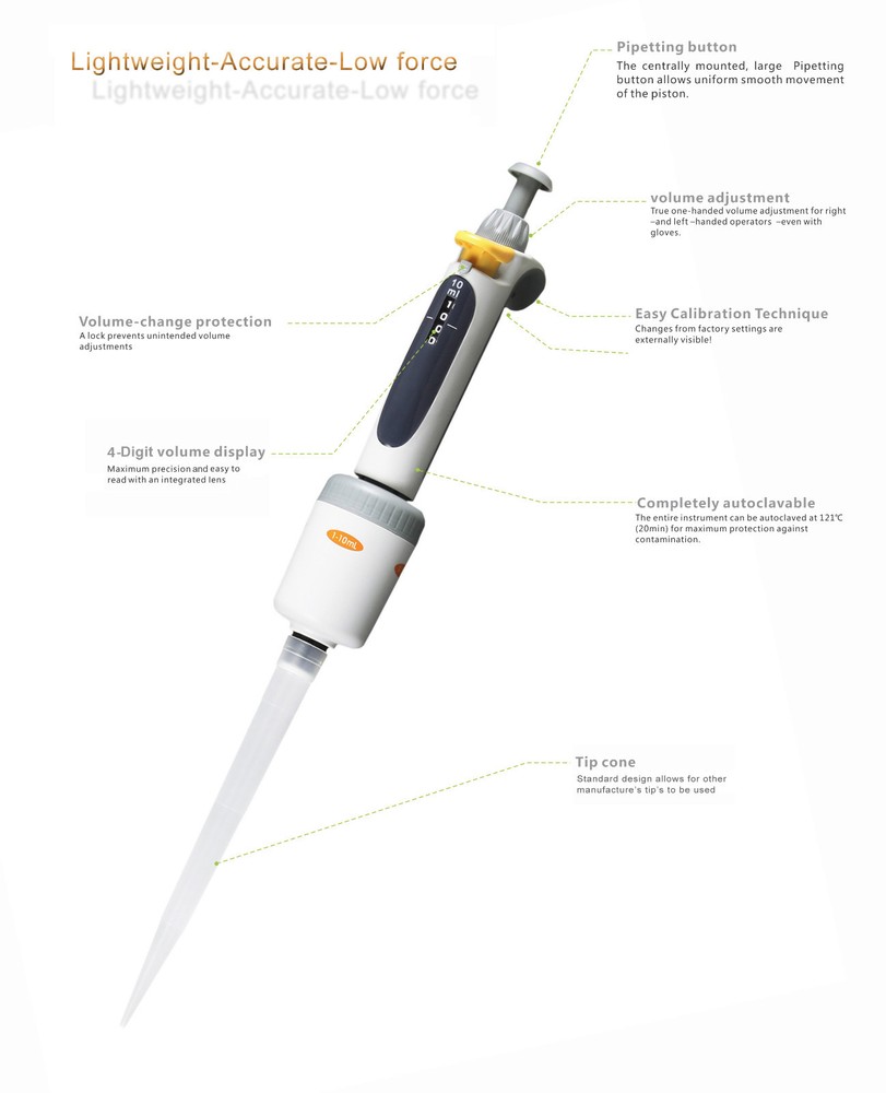 Variable Volume Micropipette 1000-10000Î¼l x 10ÂµL