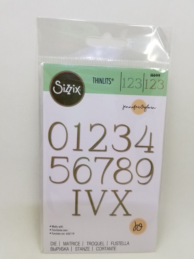 SI1 Sizzix Thinlits Elegant Numerals Numbers Jennifer Ogborn New 666444