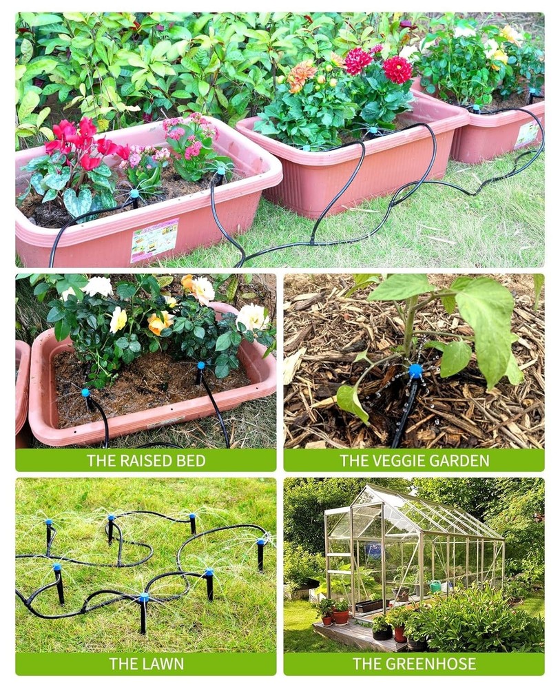Versatile 50ft Automatic Drip Watering System for Plant Care & Efficiency