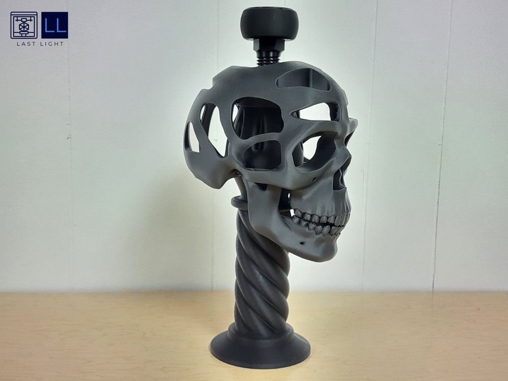 Helmet Pedestal Display with Skull - Unlit Version