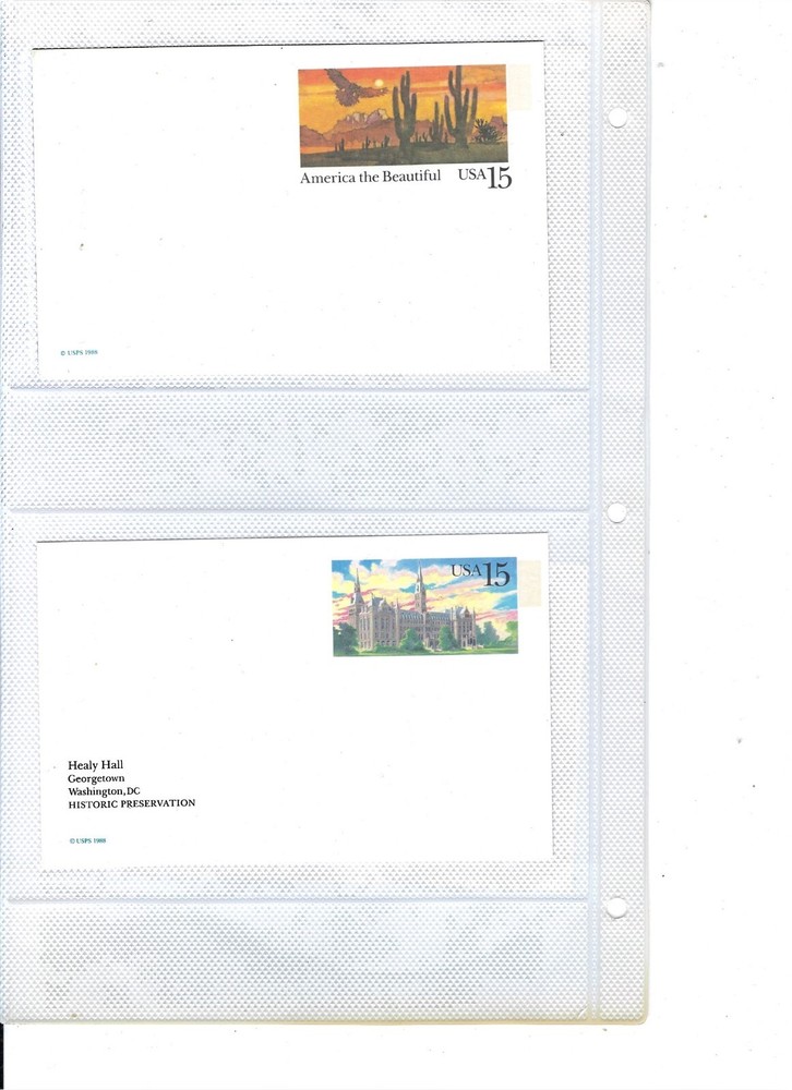 US: 2 postal cards NEW/used MNH 122902