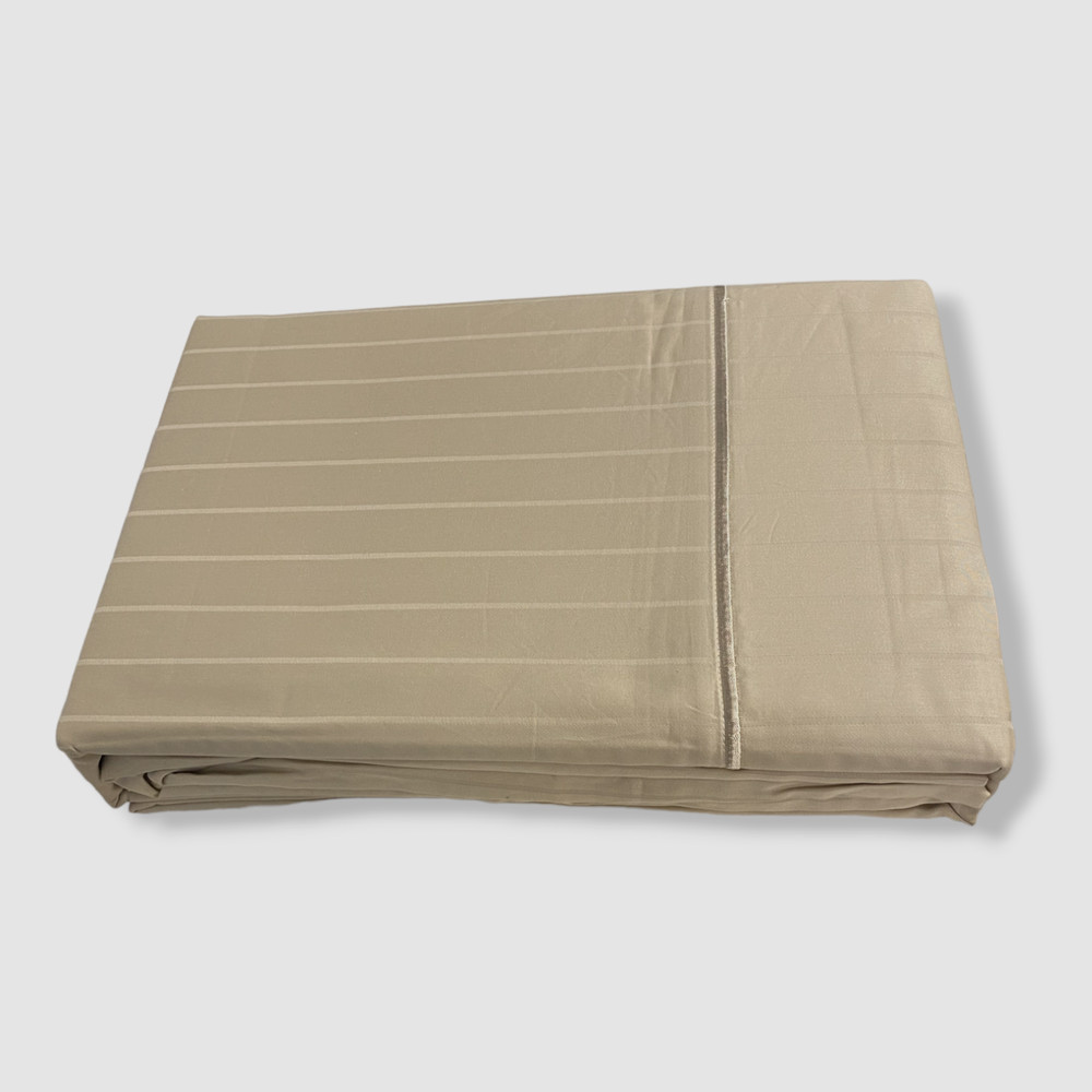 $300 Sferra Beige Full Marcus Collection 400-Thread Count Striped Bed Sheet Set