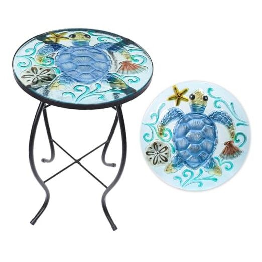 Patio Side Table Outdoor Accent Table Small Mosaic Table Coffee Table End