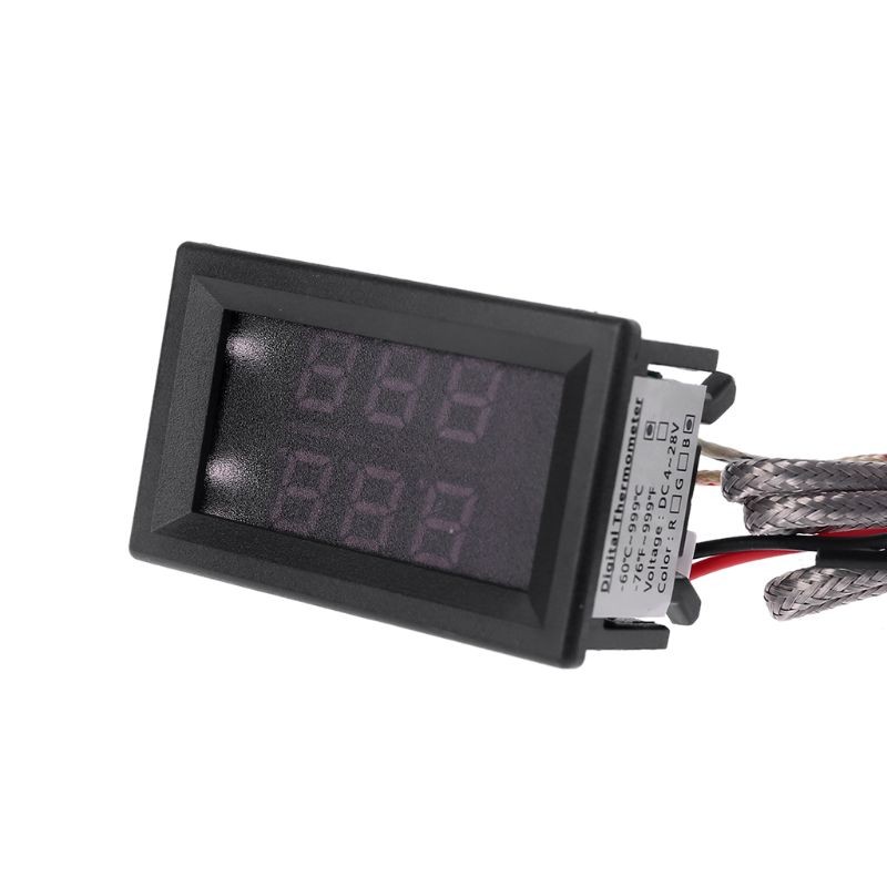 Upgrade Digital Temperature Meter Dual Display K-Type Thermocouple Temp Sensor