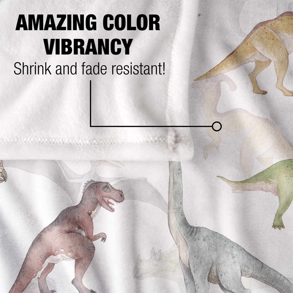 Watercolor Dino Pattern Silky Touch Super Soft Throw Blanket