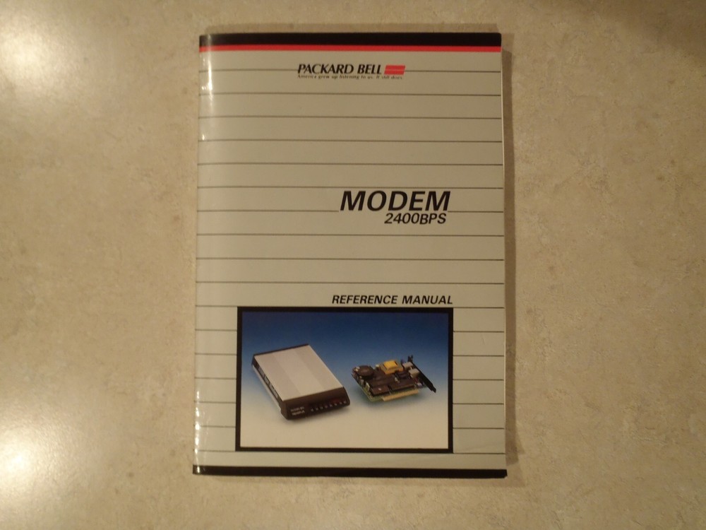 Packard Bell Modem 2400BPS Reference Manual 1987 Vintage Paperback