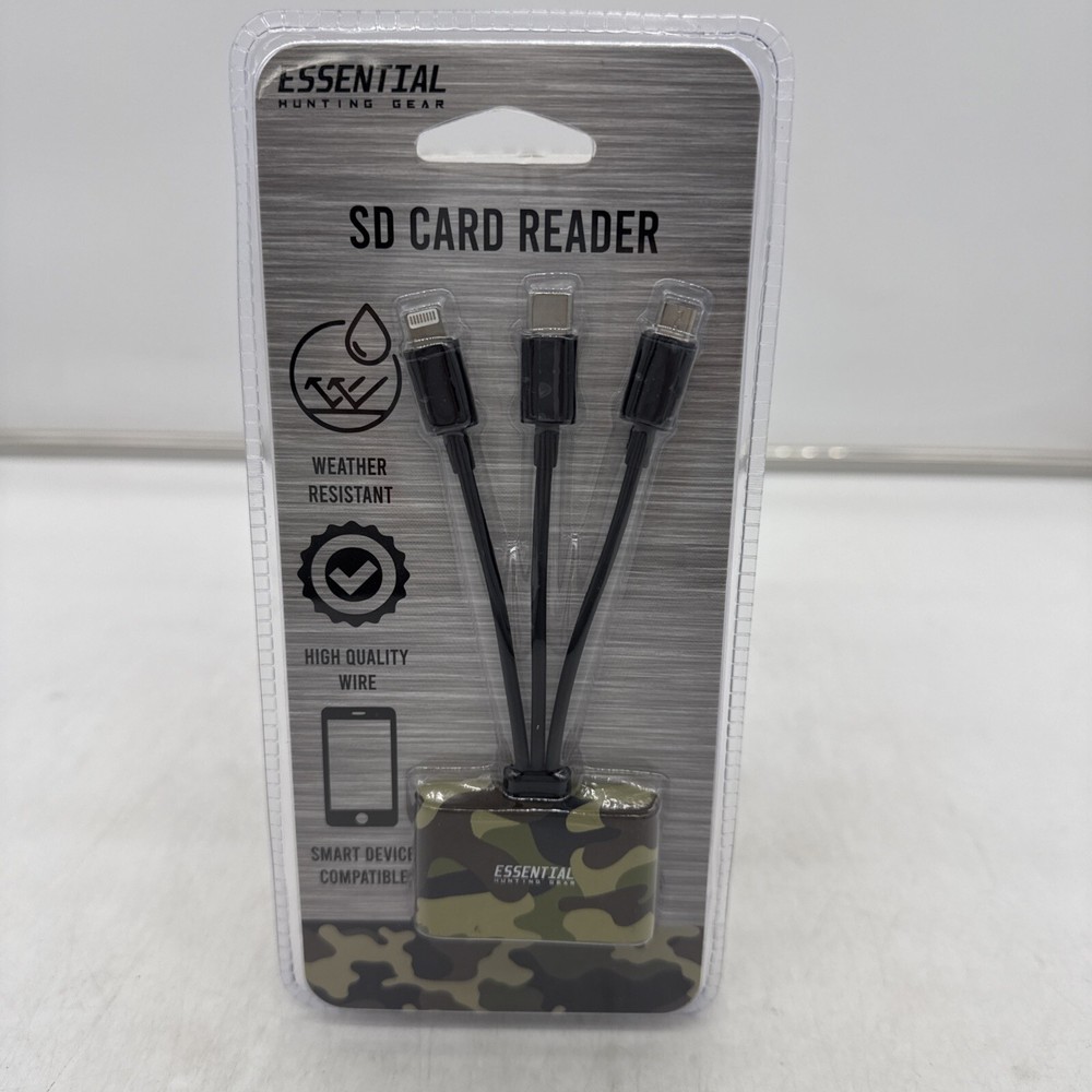 Essential Hunting Gear Compact SD Camo Card Reader - NIB