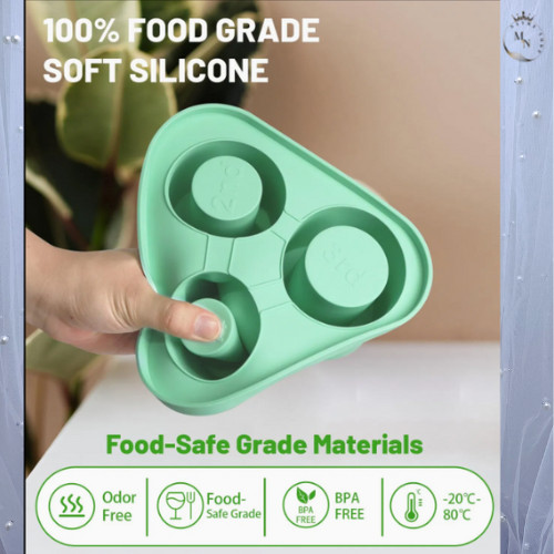 Reusable Silicone Ice Cube Mold with Lid Easy Release Freezer Maker Tray