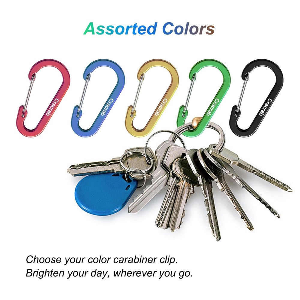 12Pcs Carabiner Small (2"), Medium (2.4"), Large (2.8"), Multiple Colors