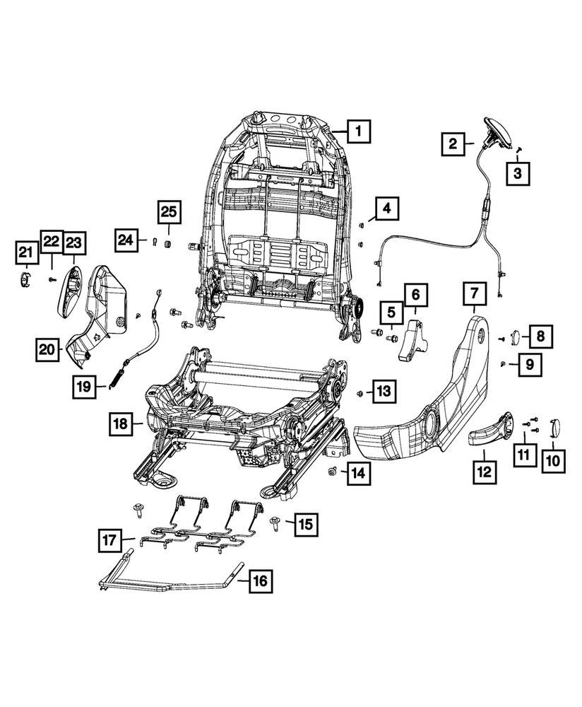 Genuine Mopar Seat Back Release Cable 5SP38JXWAA