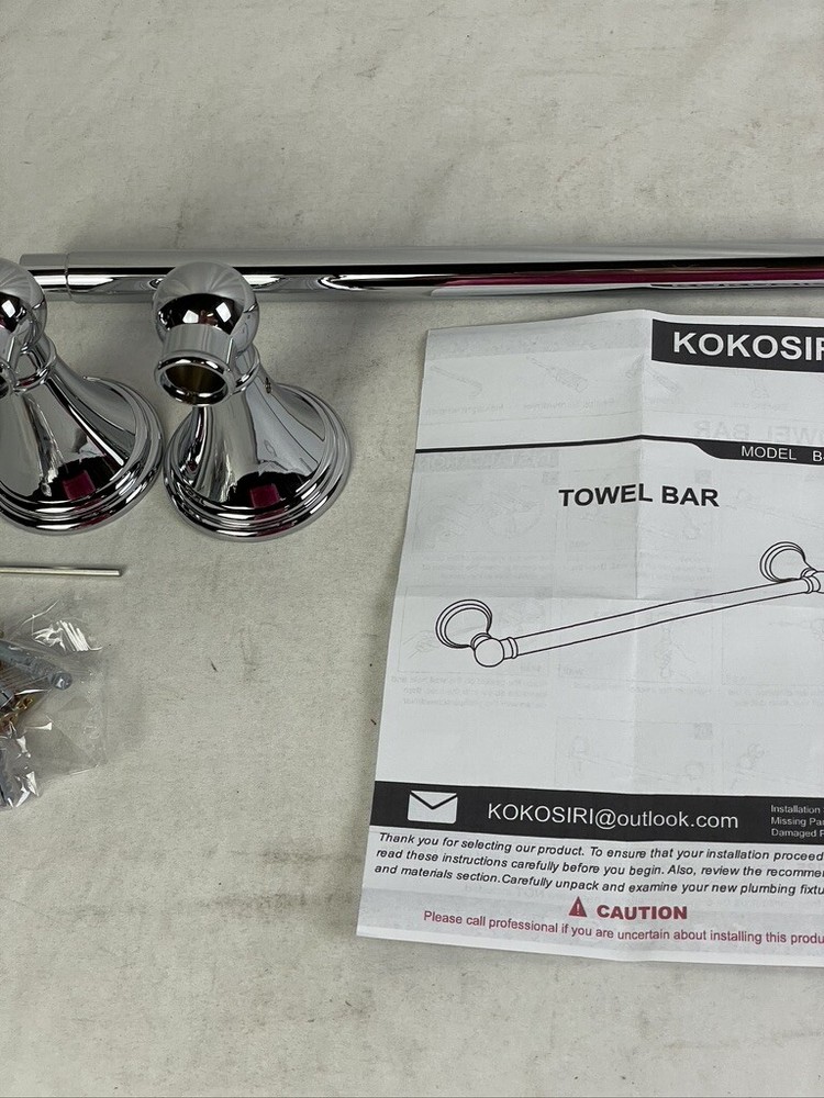 KOKOSIRI Polished Chrome 24" Towel Bar