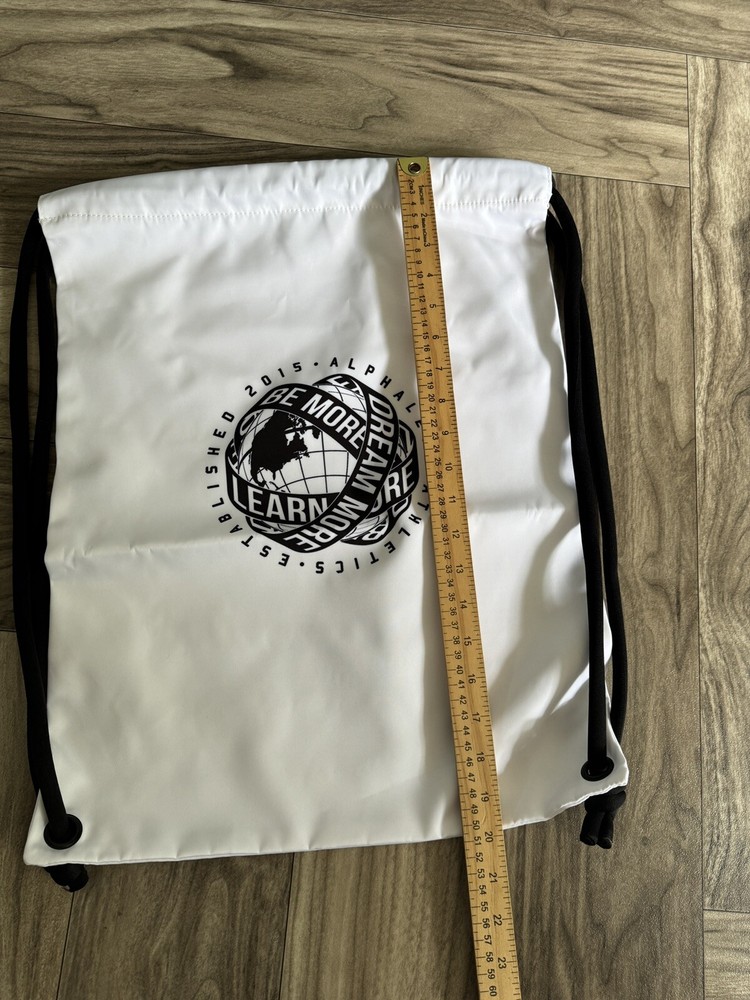 Alphalete Athletics Classic Drawstring Global Impact String Backpack White