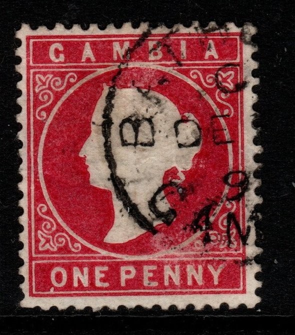 GAMBIA SG23 1887 1d CRIMSON USED