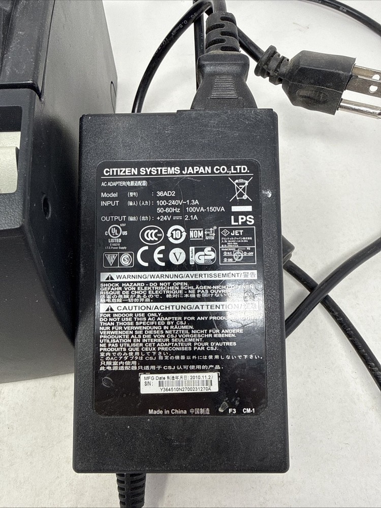 Citizen CT-S310A Thermal POS Printer W/ AC Adapter, Tested working