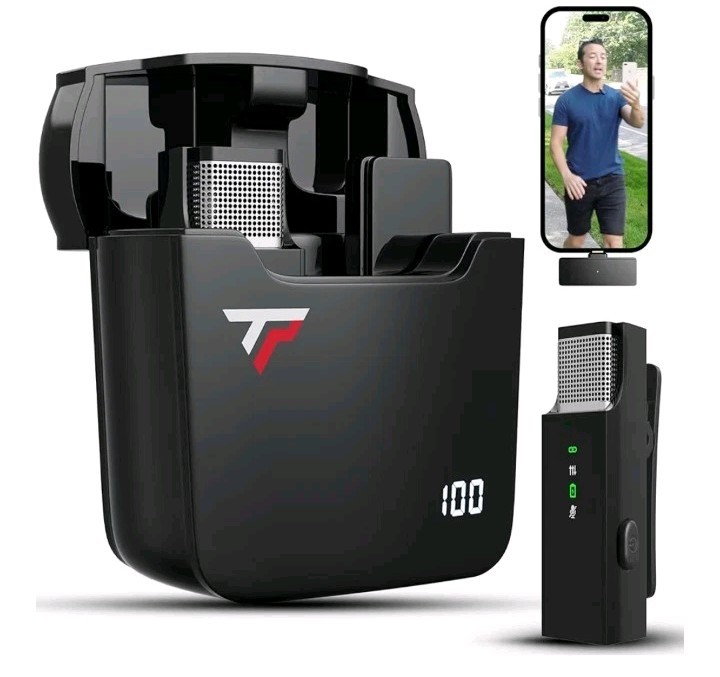 TikTalkPro Wireless Lavalier Microphone for iPhone - Single 2.4 Ghz Mic, Audio