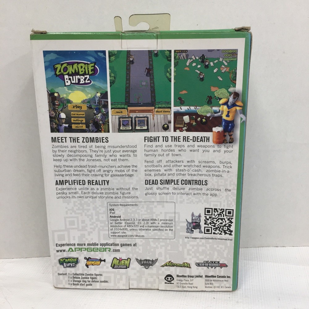 WOWWEE APPGEAR Zombie Burbz High Mobile Application iPad Android SEALED PACKAGE