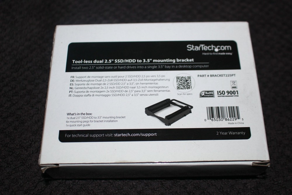 StarTech.com Dual 2.5" SSD/HDD Mounting Bracket for 3.5? Drive Bay - Tool-Less