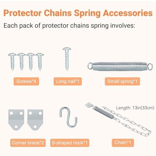 Heavy Duty Storm Door Closer 2PCS with Protector Chains & Bracket Kit - Black