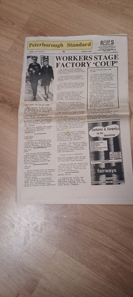Peterborough Standard 16 May 1975 Typed