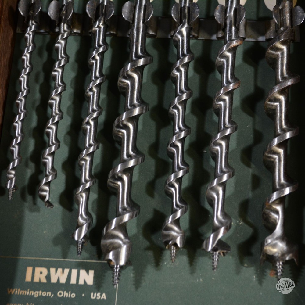Vintage Irwin Auger Bit Set Original Wood Box - Plus Millers Falls Drill Bits