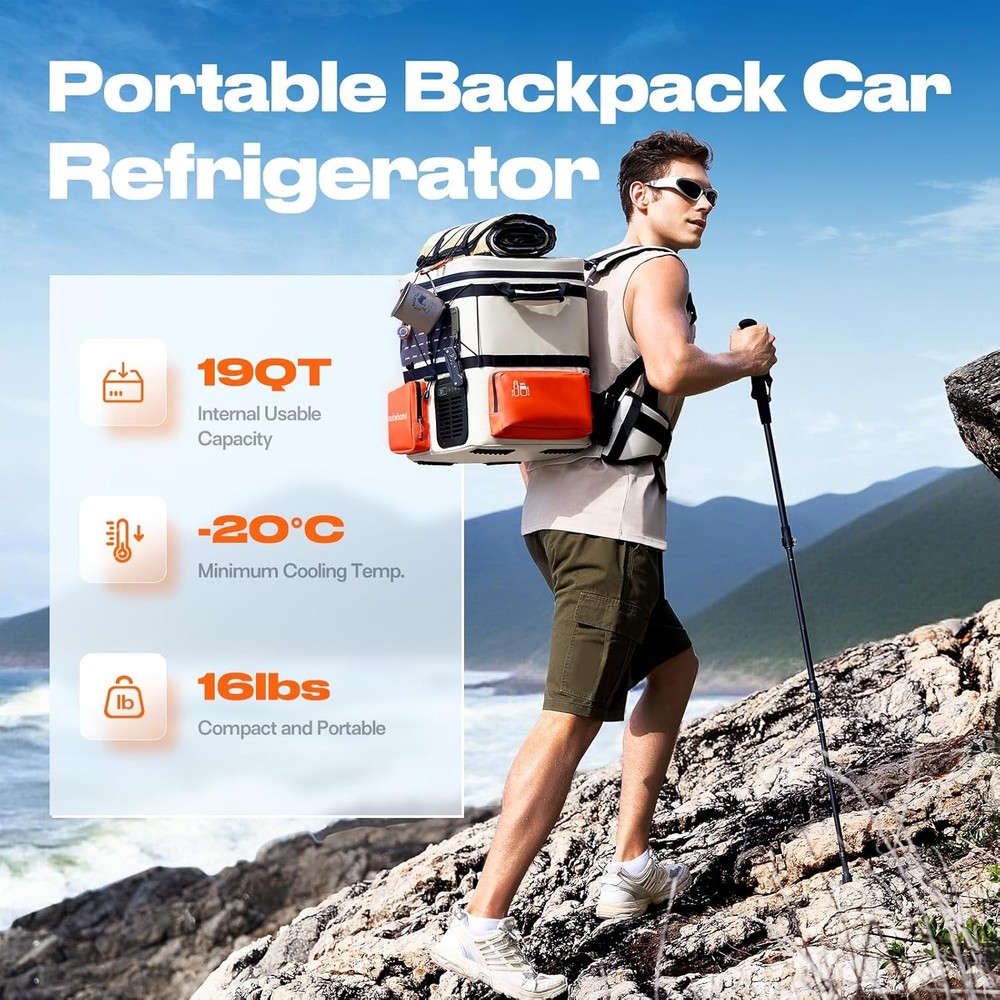 DC 12V Electric Fridge Freezer 19QT Compressor Cooler