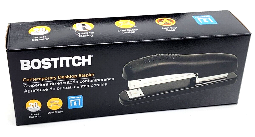 9 Pack STANLEY BOSTITCH Ergonomic Desktop Stapler 20-Sheet Black B2200BK Bulk