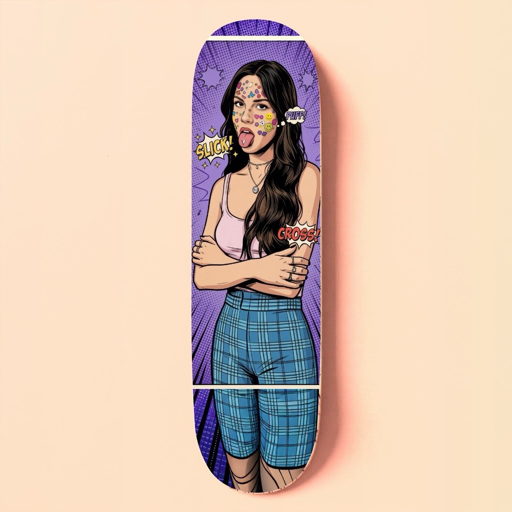 Olivia Rodrigo Skateboard Deck, Wall Decor