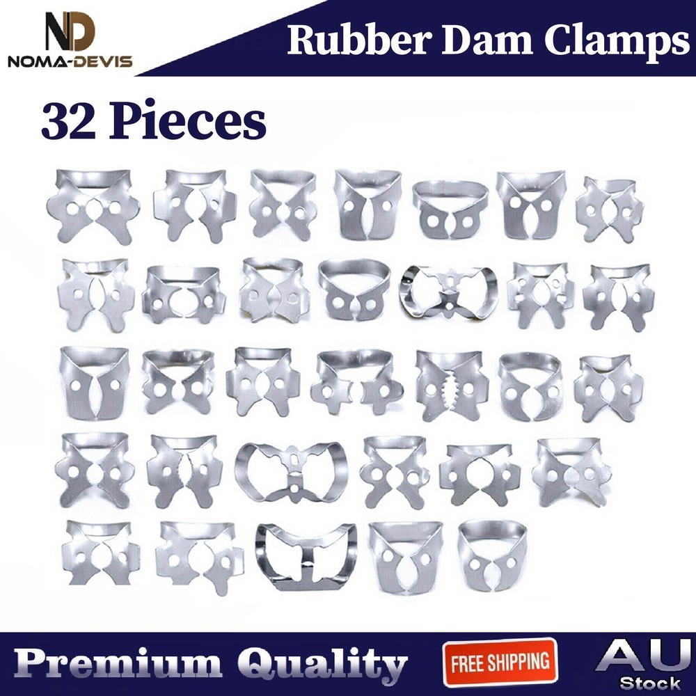 Rubber Dam Clamps Different Sizes Tissue Premolar Clamp Molar Endodontics 32 Pcs