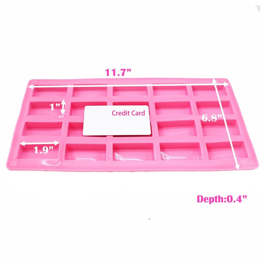 Rectangular Mini Guest Soap Chocolate Candy Mold Sample Soap Silicone Mold 20cav