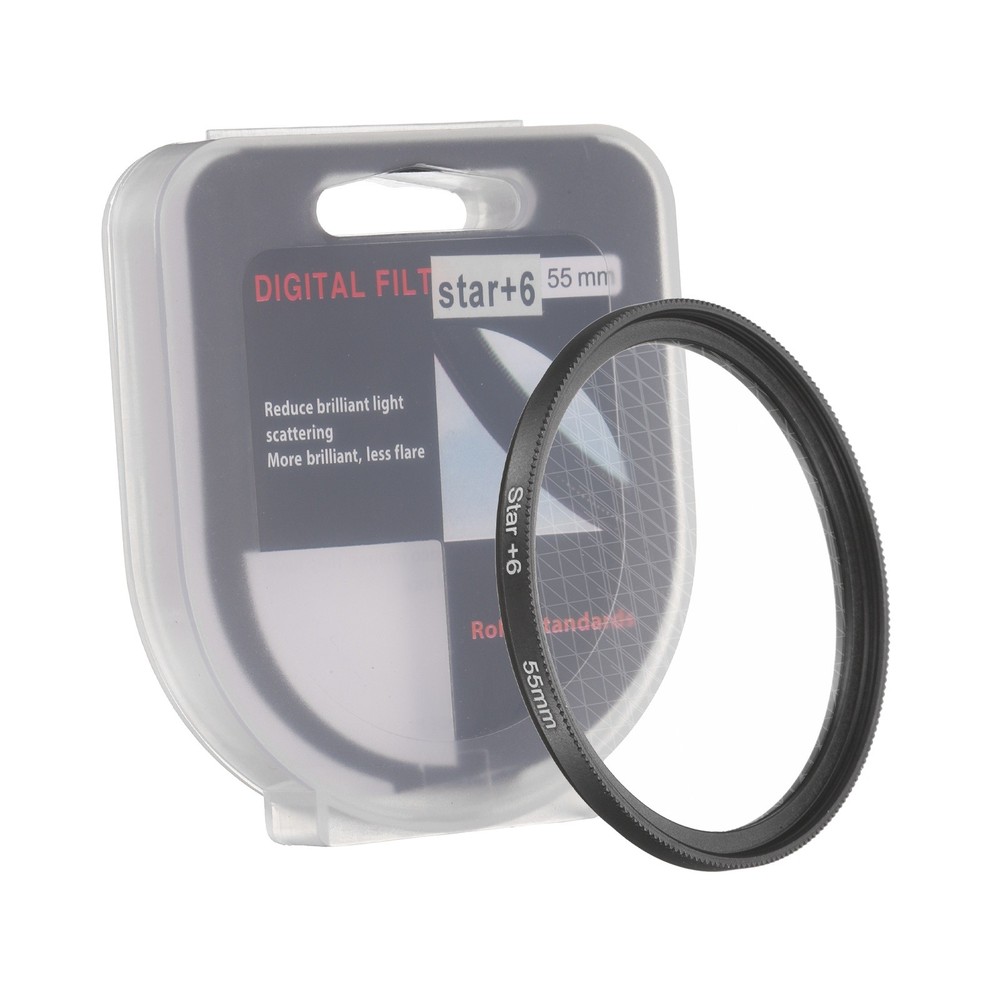 55mm Star Filter 8 Points Starburst Len Filter Variable Twinkle Effect Black