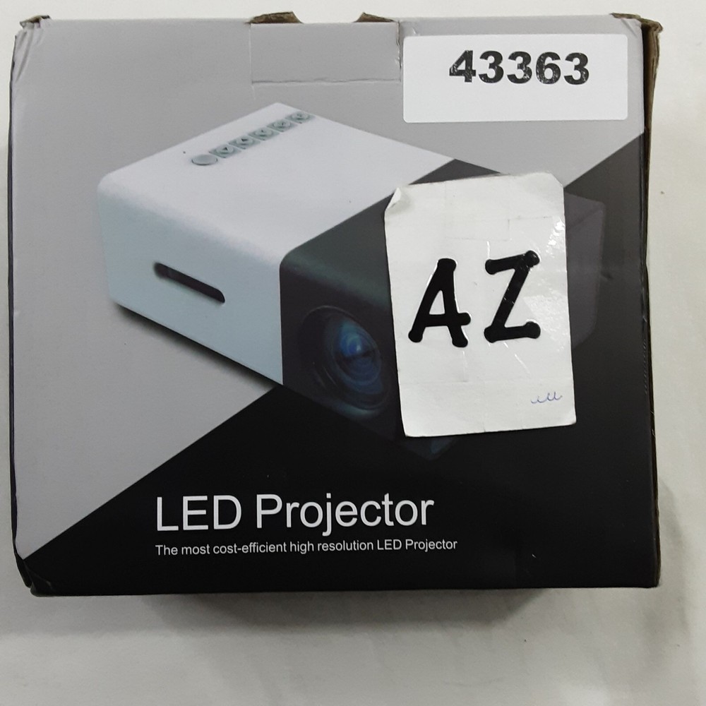 New, White/Gray LED Projector High Resolution 1080p w/Remote (Bundle)