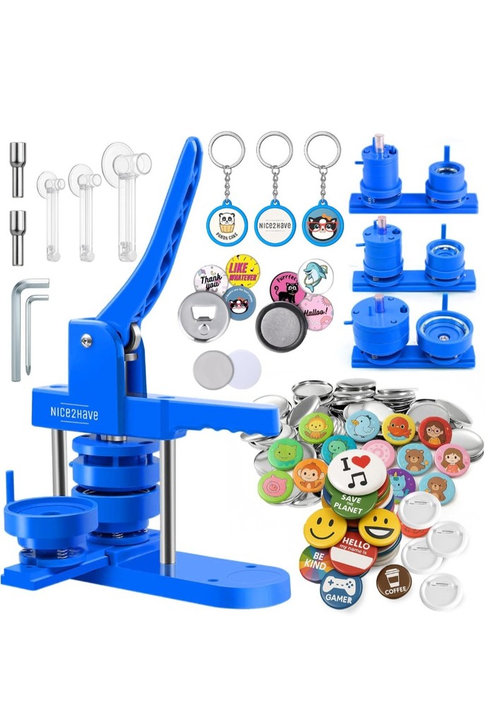 Nice2have Button Maker Machine – Multiple Size Molds– Pin Maker Machine Kit...