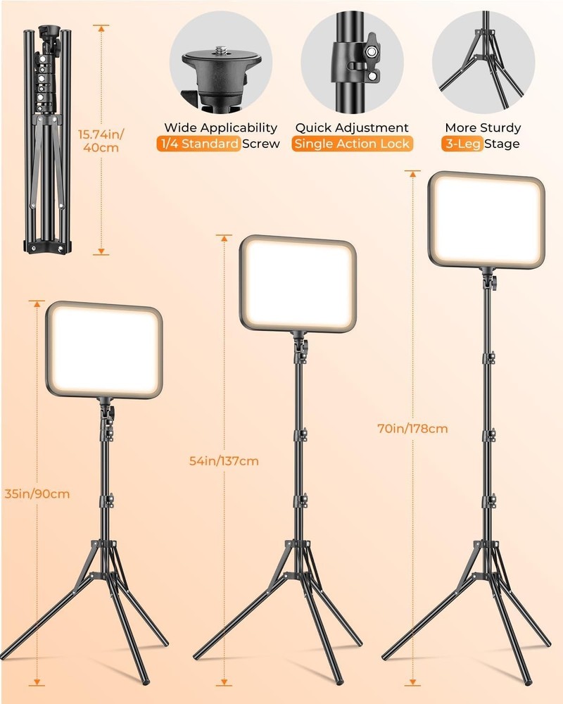 Versatile 12'' LED Studio Light: 5 Modes & Adjustable Brightness for Any Project
