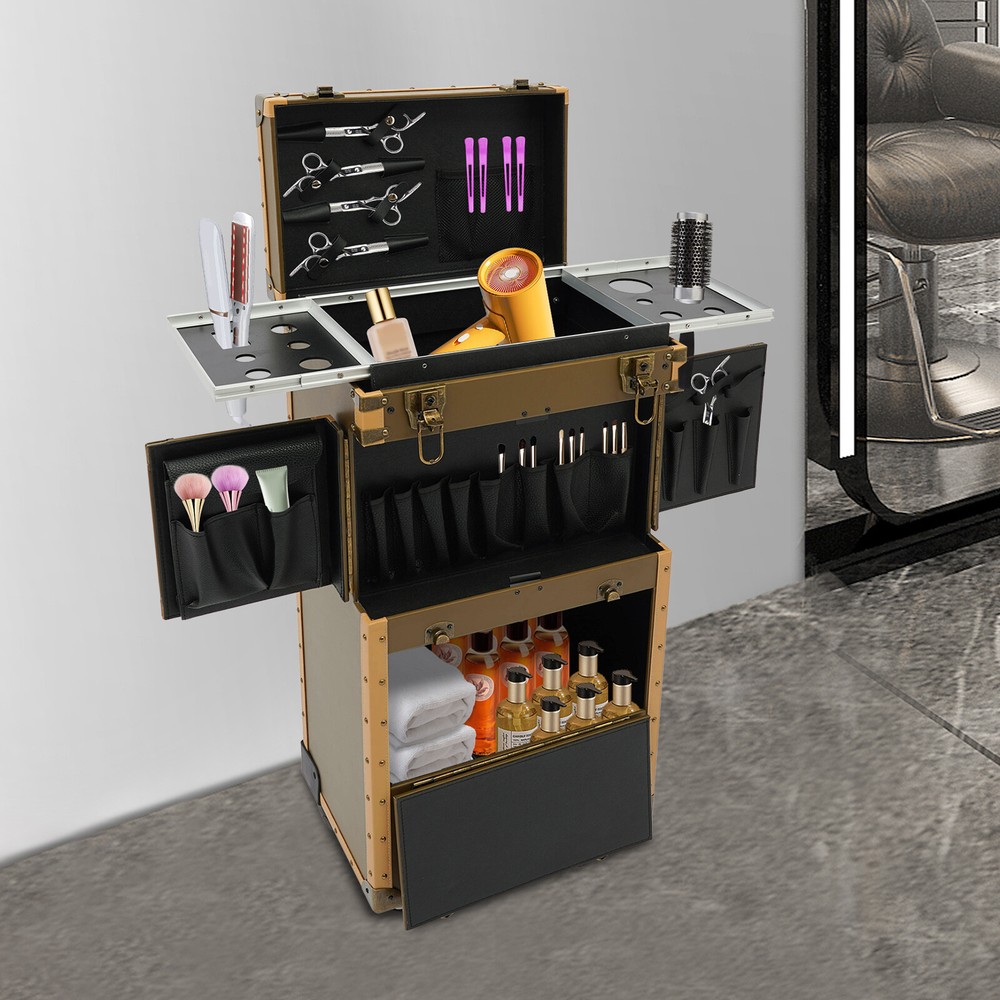 Professional Rolling Makeup Train Case Makeup Storage Organizer Cosmetic Trolley