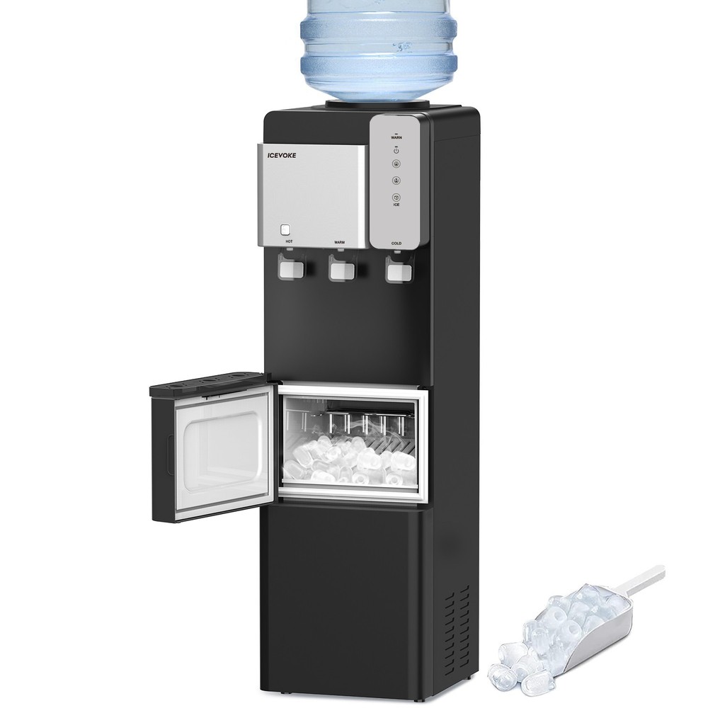 Water Dispenser with Ice Maker Function, Top Loading Hot & Cold Water Cooler