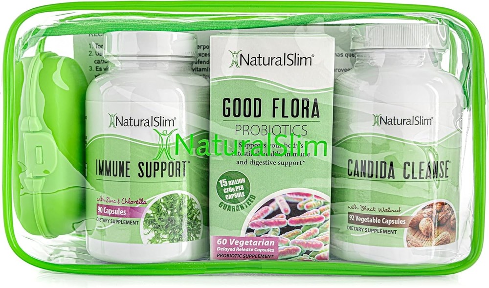 Naturalslim Candida Cleanse Support Supplements Bundle - Candiseptic Kit...