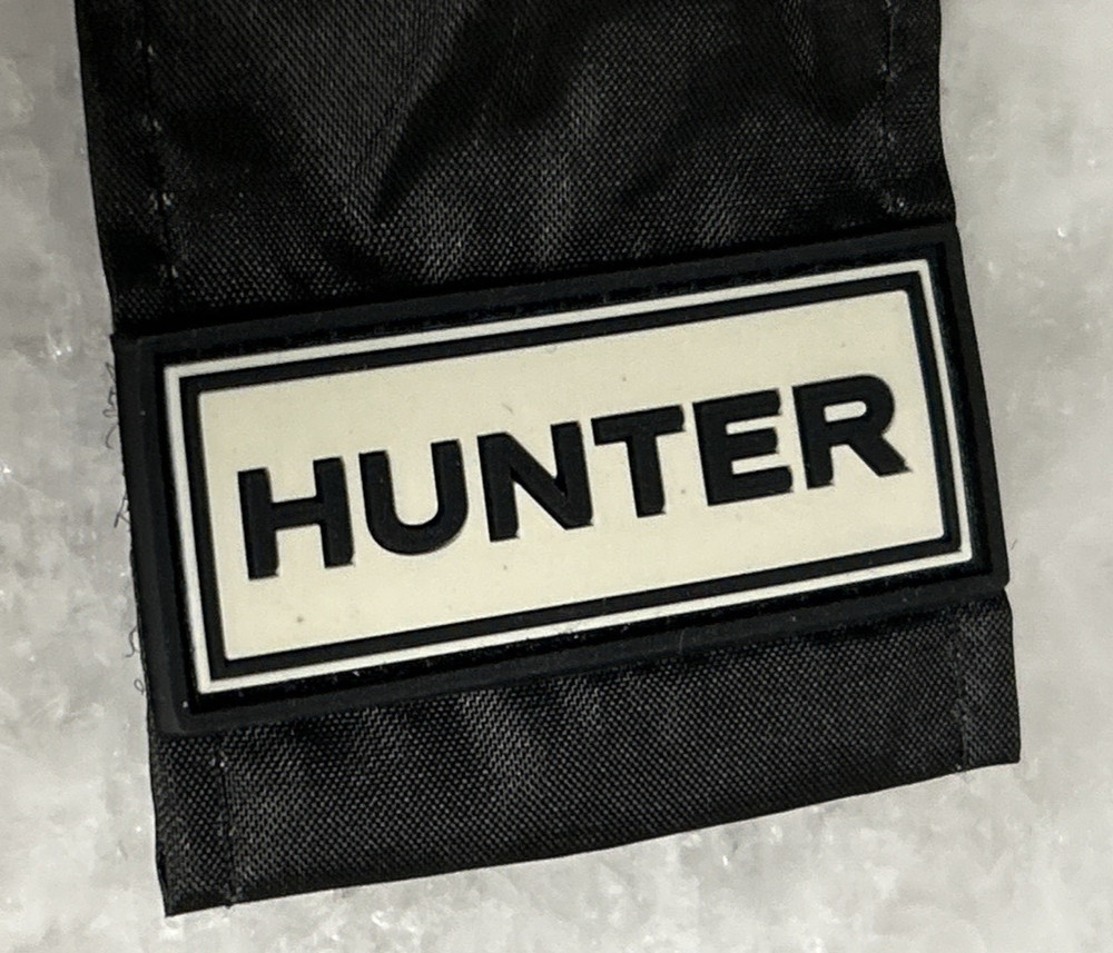HUNTER UMBRELLA Black Red White Striped Trim Logo Hook Loop closure 3 available