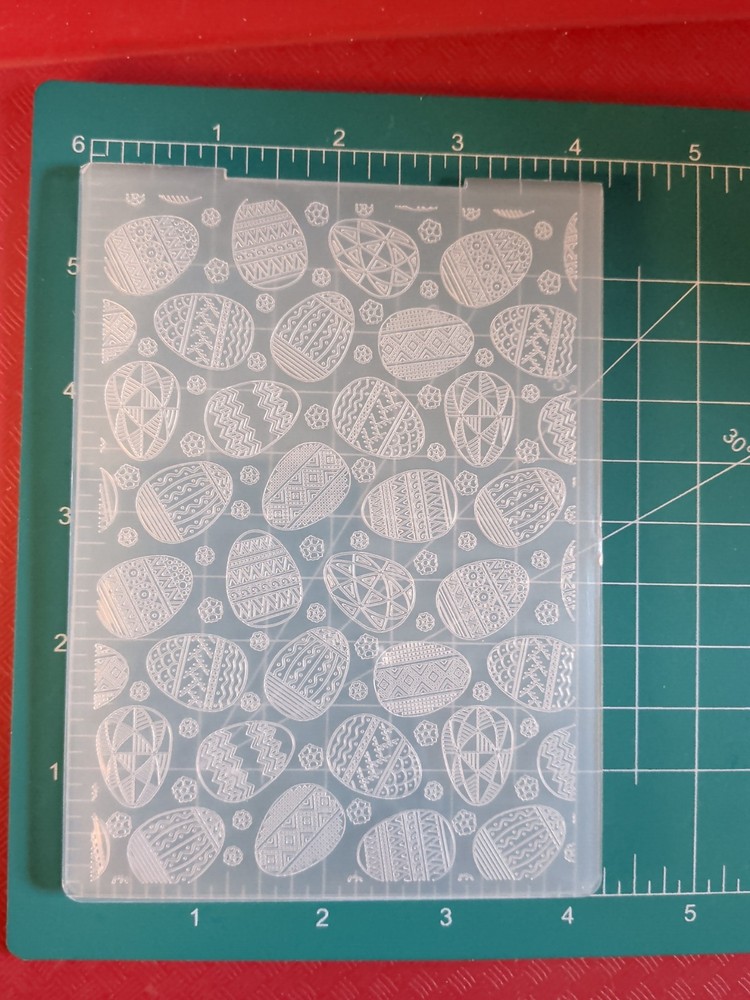 Universal Thin plastic 3d embossing folder Easter Egg Hunt Dye Party Church