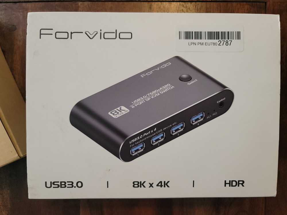 Forvido Usb 3.0 Display 2 Port Kvm Switch