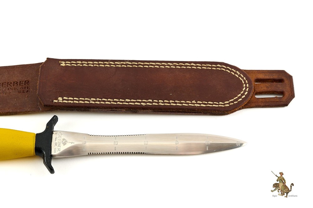 1971 Gerber Mark II Dive Knife with Leather Sheath