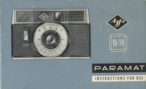 Agfa Paramat 18x24 Instruction Manual Original