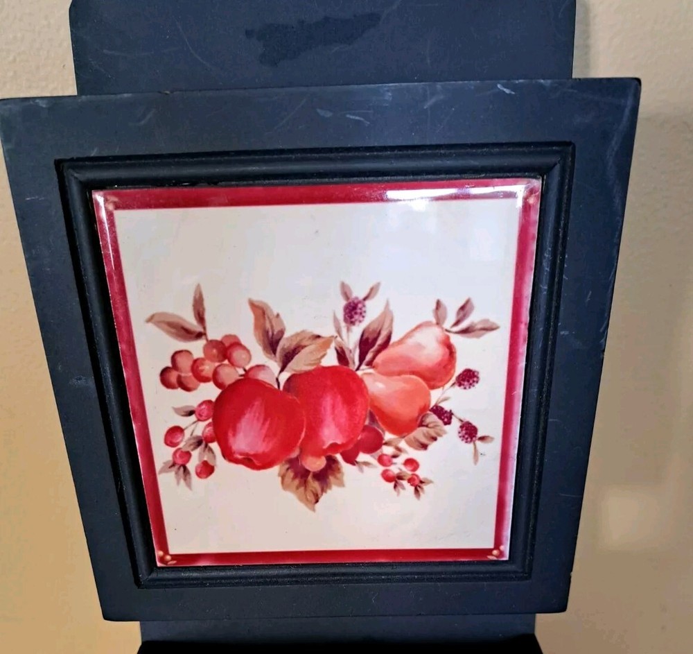 Vintage Fruit Tile Letter Mail Organizer Wall Mount